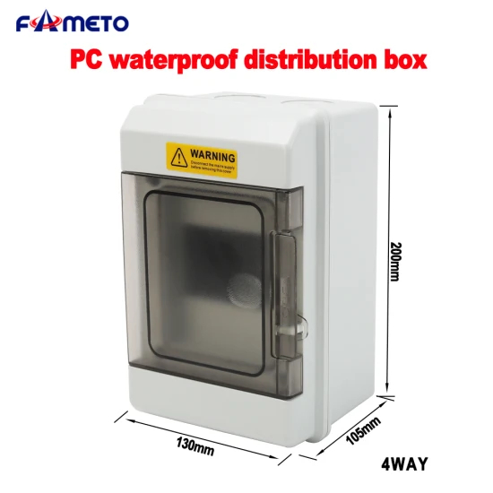 At4way Plastic Distribution Box IP67 Outdoor Waterproof Photovoltaic Wiring PC Fire Protection