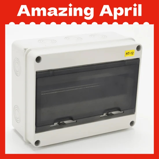 Ht-12 IP65 Outdoor Waterproof 12 Way Electrical Power Plastic Distribution Box