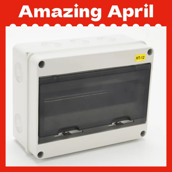 Ht-12 IP65 Outdoor Waterproof 12 Way Electrical Power Plastic Distribution Box