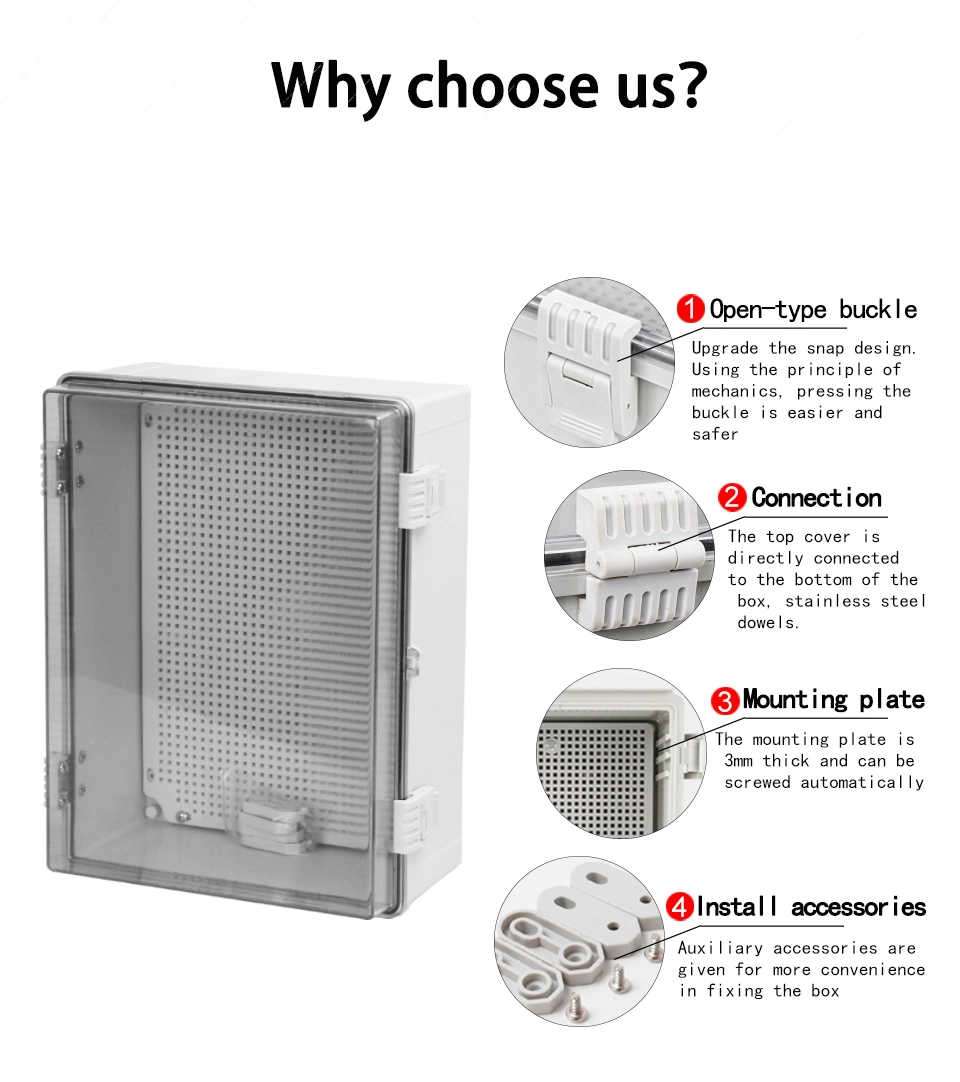 Fameto Outdoor IP66 Wall Mount Electrical Enclosure Fiberglass Waterproof Power Distribution Box