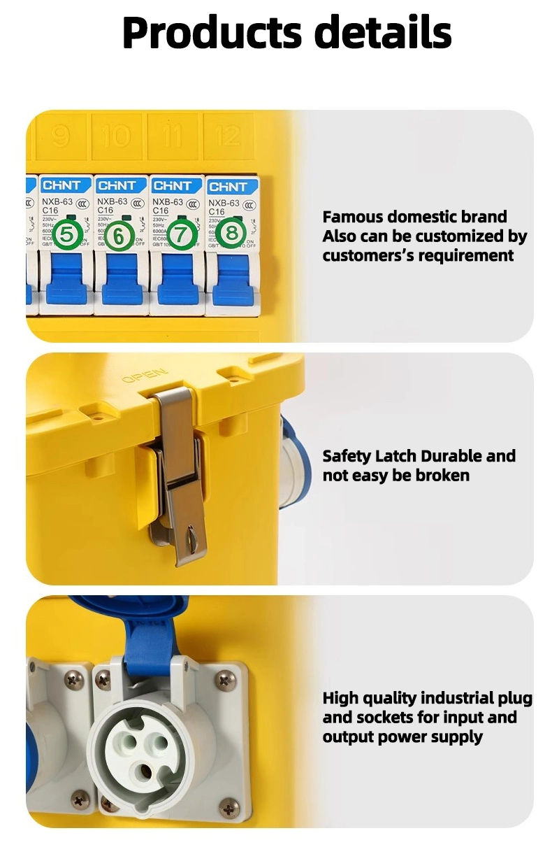 Mobile Industrial Electric Outlet Socket Emergency Power Stage Distribution Box