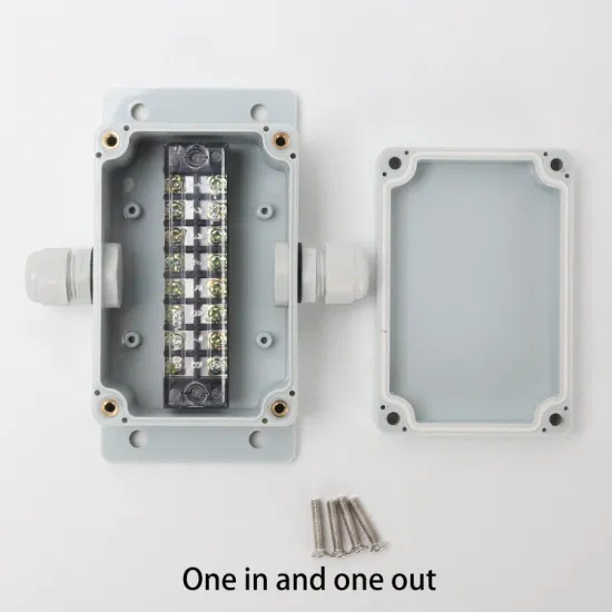One in and One out Terminal Waterproof Junction Box 100*68*50mm Install The Ears ABS IP67 Tb1508 Copper