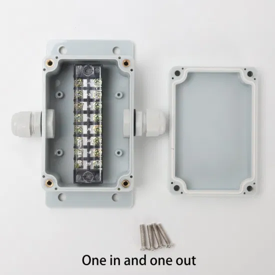 One in and One out Terminal Waterproof Junction Box 100*68*50mm Install The Ears ABS IP67 Tb1508 Copper