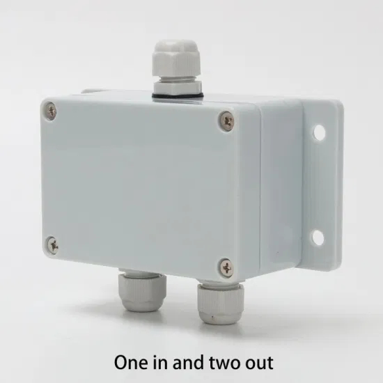 Outdoor Waterproof Cable Distribution Box 100*68*50mm One in and Two out ABS Plastic 15A 8 Circuit