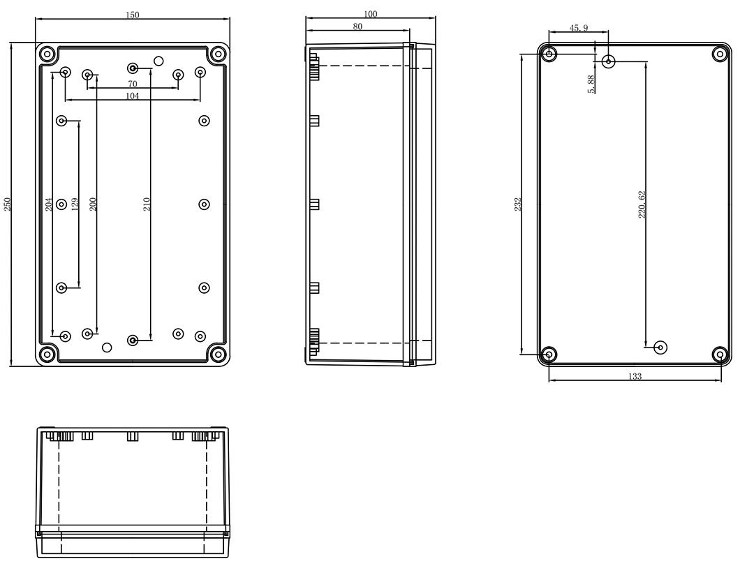 Source Factory 110*80*85mm Light Gray Plastic Screws Waterproof and Dustproof Insulated Protective Case Junction Box