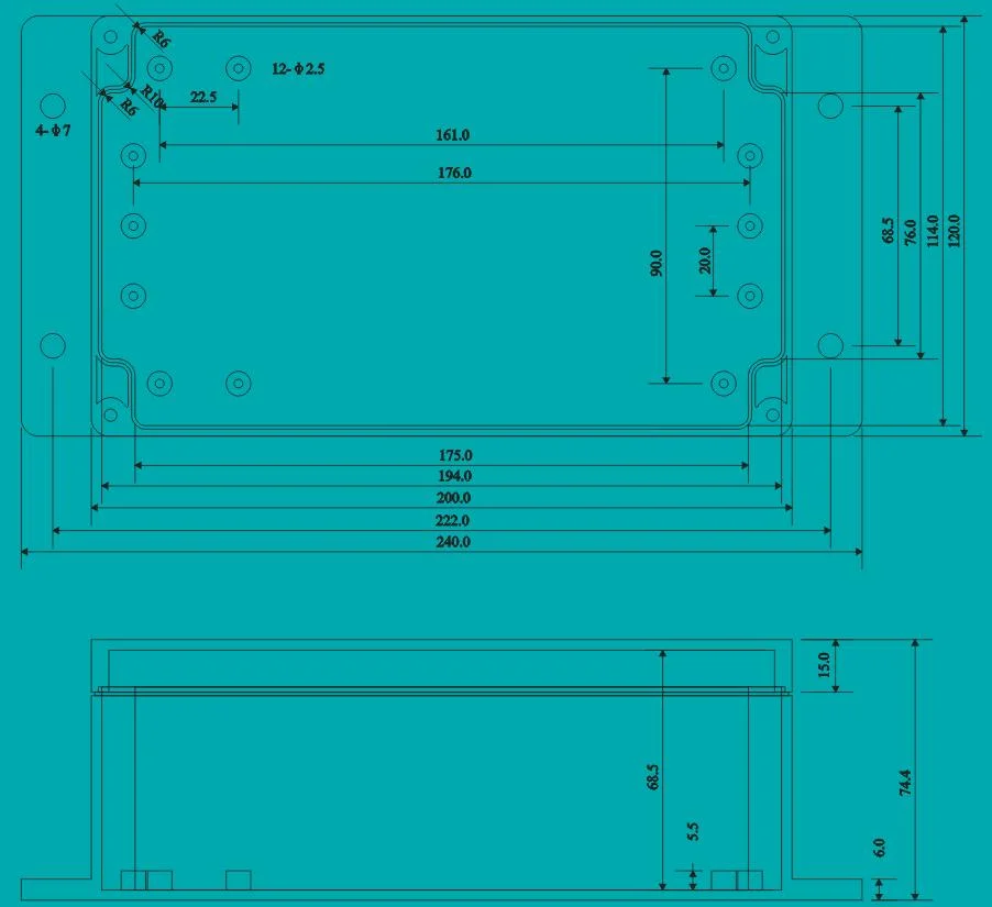 200X120X75mm Outdoor Waterproof Junction Box ABS Plastic PCB Housing Spot Wholesale