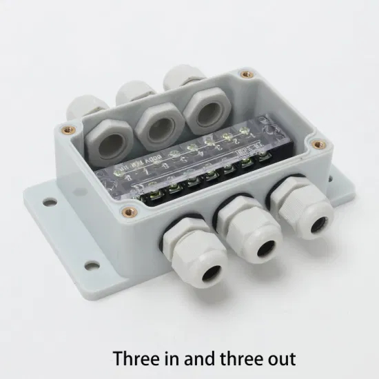 Three in and Three out 100*68*50mm 15A 8way Built-in Terminal Blocks Outdoor Waterproof Junction Box