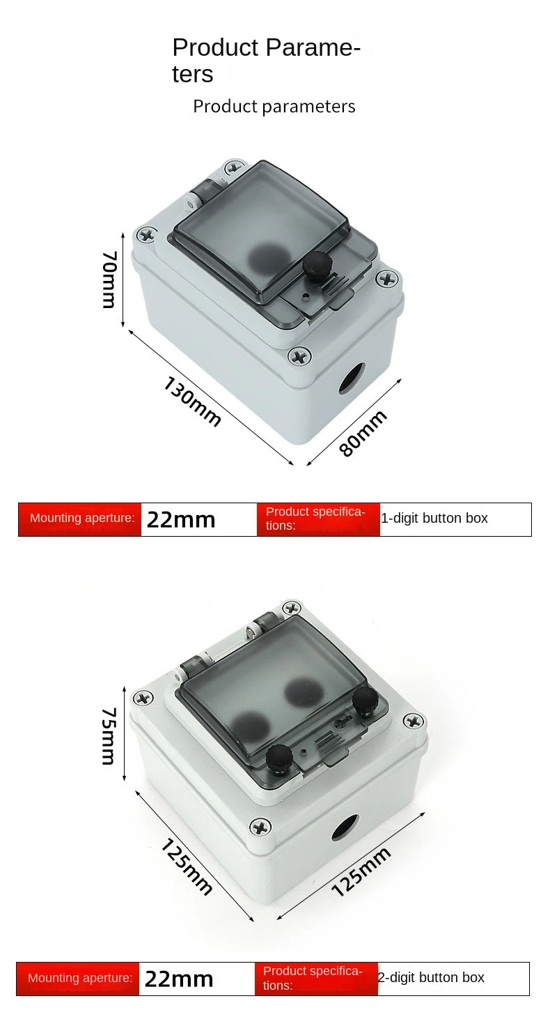IP67 Waterproof Emergency Push Button Switch with Junction Box Control