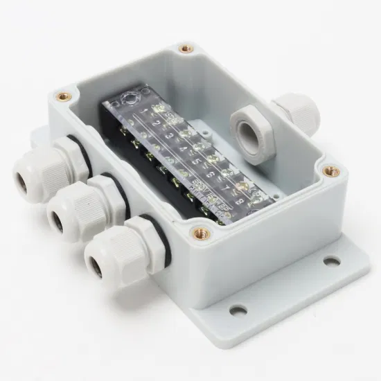One in and Three out 15A 8way Waterproof Wire Docking Box ABS Plastic Pg9 Nylon Connectors 4-8 Square Wires