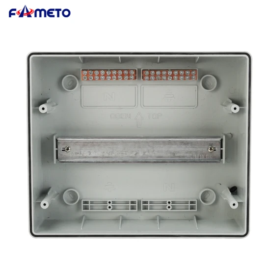 at-12 Outdoor Plastic Waterproof Distribution Box IP67 CE Copper Bar Wiring Electrical Installation Available