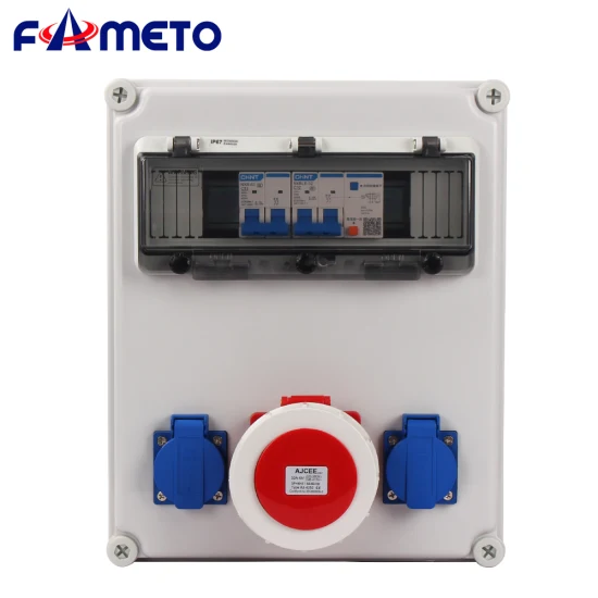 Red Portable Power Supply Access Box Single Phase 220V 3-Pin Socket IP66 Outdoor Waterproof and Fireproof