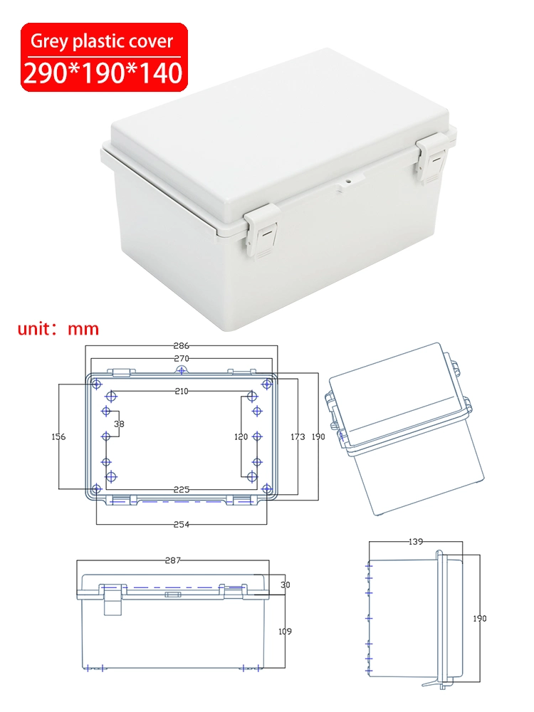 Transparent Plastic Cover Waterproof Junction Box 290*190*140mm