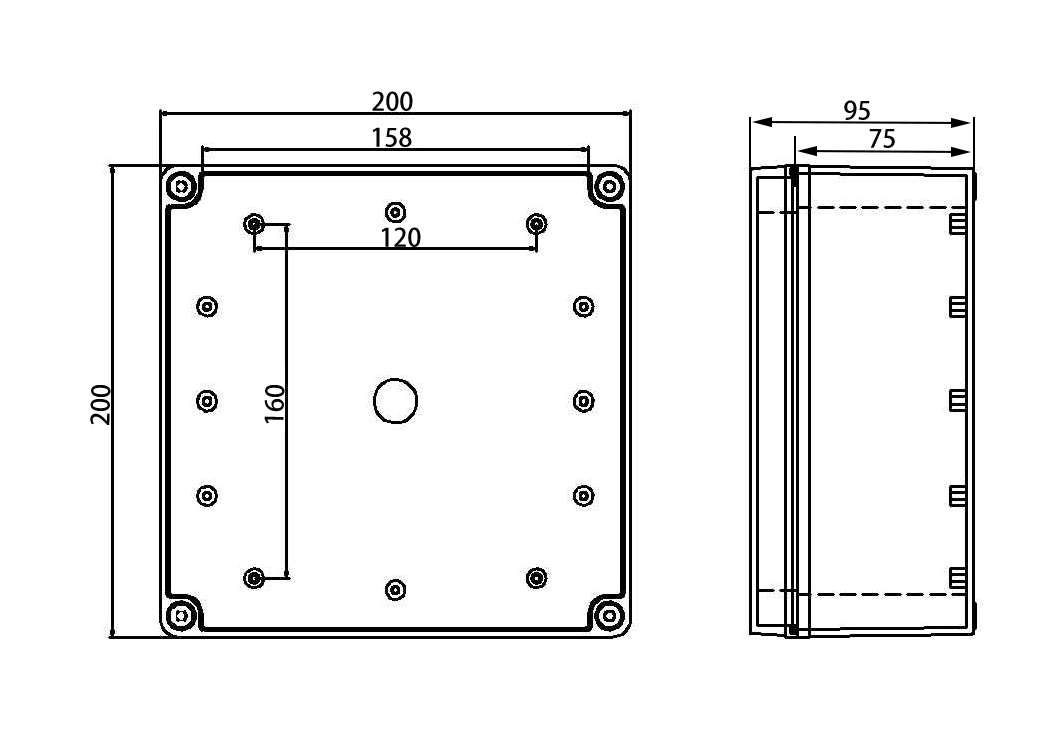 Battery Plastic Housing 200*200*95mm Electrical Terminal Distribution Box Factory Direct Sales