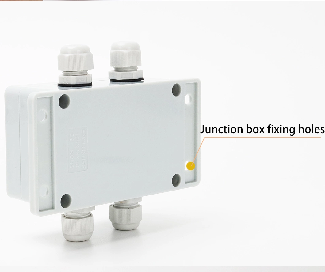 Outdoor Waterproof Cable Distribution Box 100*68*50mm One in and Two out ABS Plastic 15A 8 Circuit