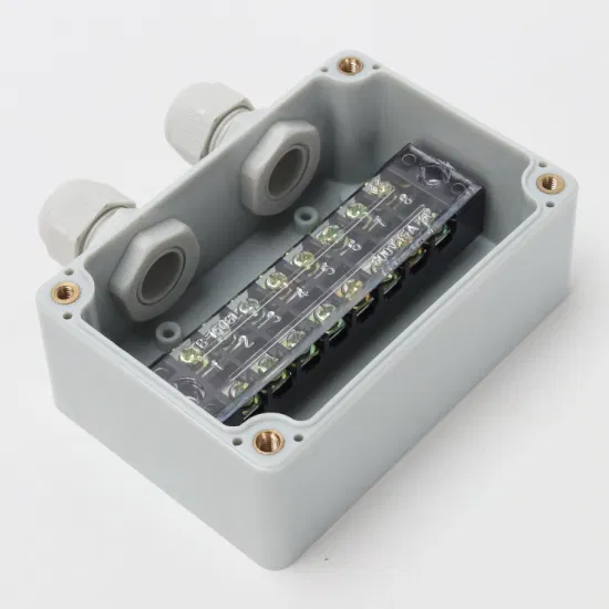 2 Holes on One Side 100*68*50mm Tb1508 400V 15A Outdoor ABS Plastic Waterproof Junction Box