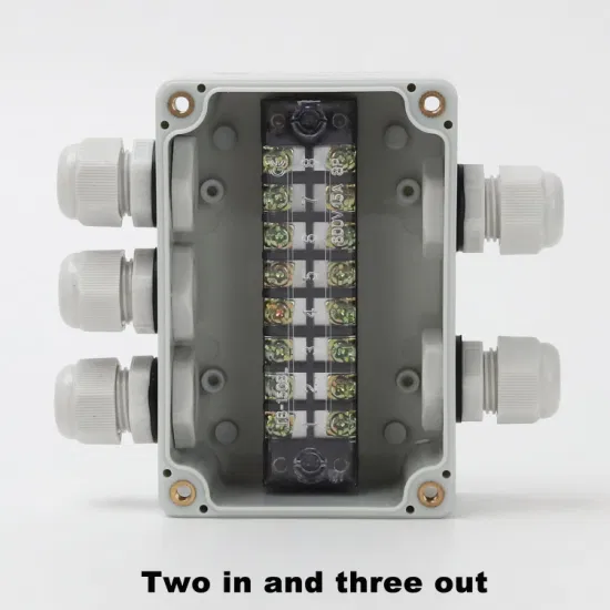 Two in and Three out 3.9*2.7*2inch Outdoor Power Supply Wire Distribution Box ABS Plastic Material Gray