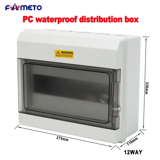 at-12 Outdoor Plastic Waterproof Distribution Box IP67 CE Copper Bar Wiring Electrical Installation Available