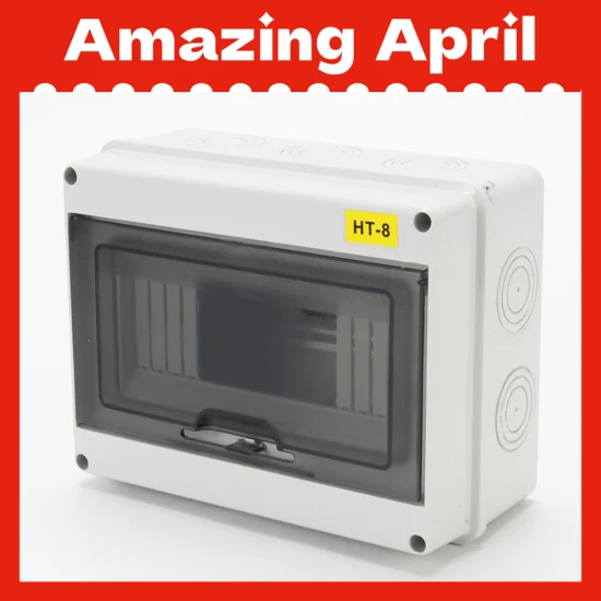 Ht-8 Waterproof 200mm*155mm*95mm ABS Surface Flush Type 8 Way MCB Distribution Box Junction Box