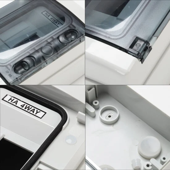 Ha-4 Ways IP65 Waterproof Outdoor 140*210*100mm Plastic 4 Way/4 Pole Junction Combiner Distribution Box