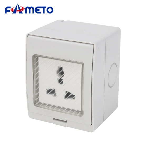 Outdoor Waterproof Multifunctional Three-Pin Socket IP55 ABS Plastic