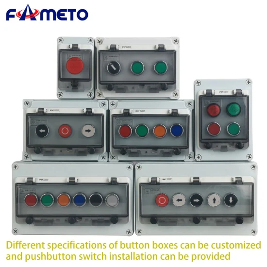 Plastic Waterproof Button Switch Box 1p IP67 ABS Material Emergency Stop Button 440V 10A Customizable