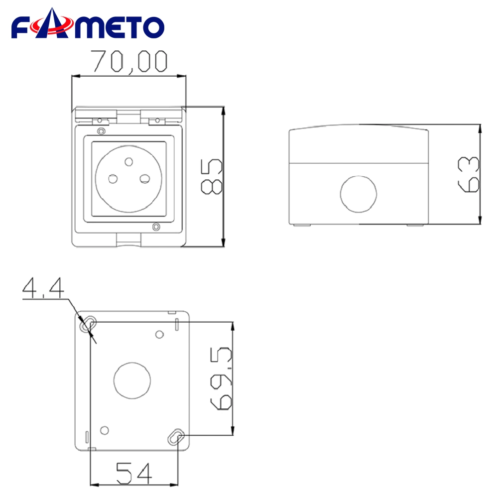 French Wall Socket an Outdoor Waterproof and Dustproof Power Outlet IP55 16A