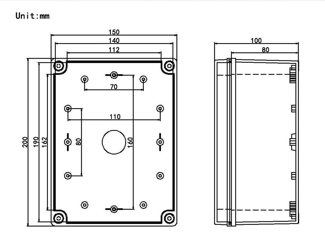 Transparent Lid Waterproof Junction Box 200*150*100mm ABS/PC CE IP67 Plastic Box