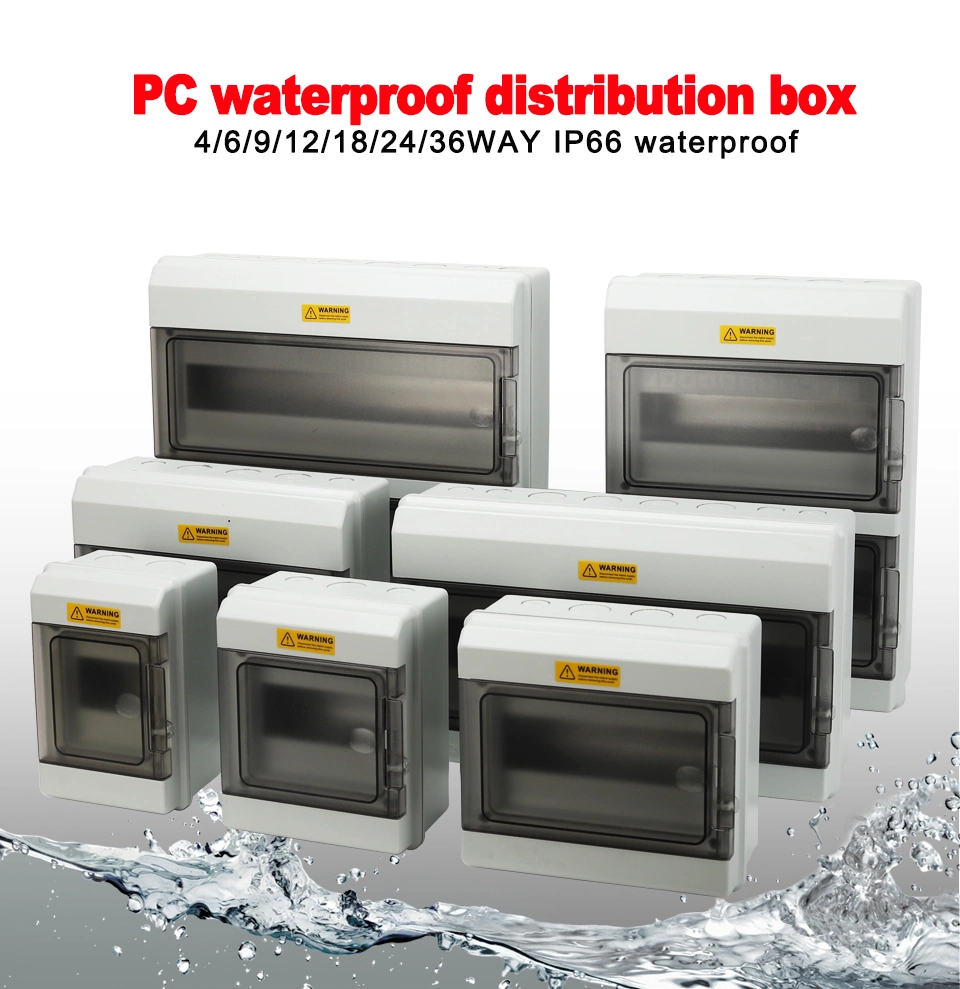 At4way Plastic Distribution Box IP67 Outdoor Waterproof Photovoltaic Wiring PC Fire Protection