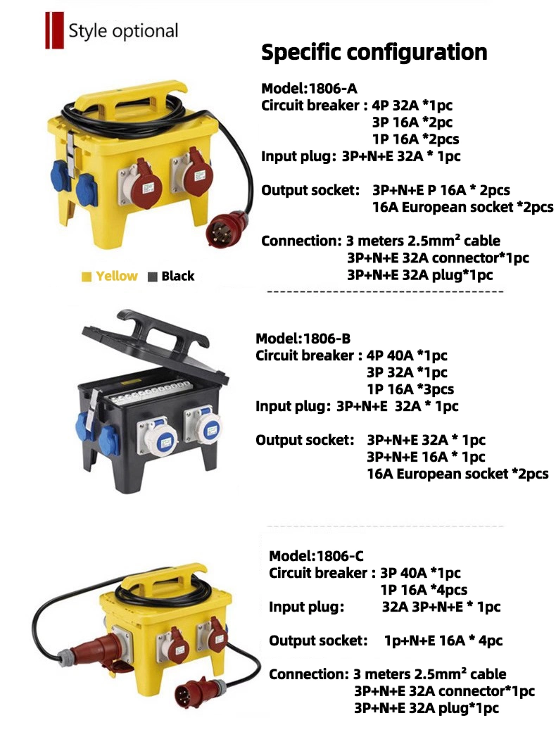 Outdoors Waterproof Dust and High Temperature Resistance Portable ABS Plastic Socket Box Electrical Enclosure Empty Box