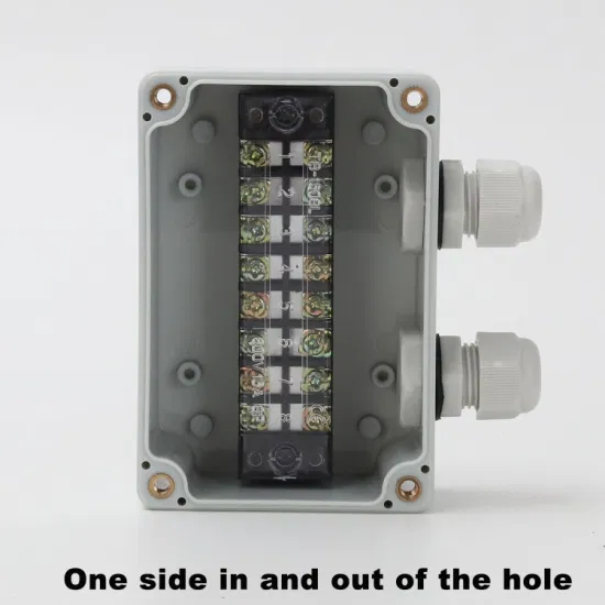 2 Holes on One Side 100*68*50mm Tb1508 400V 15A Outdoor ABS Plastic Waterproof Junction Box