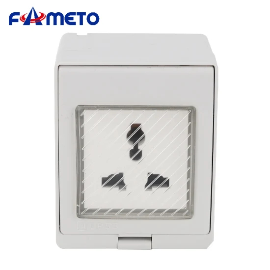 Outdoor Waterproof Multifunctional Three-Pin Socket IP55 ABS Plastic