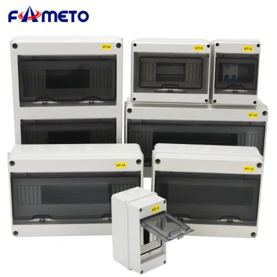 Ht-8 Waterproof 200mm*155mm*95mm ABS Surface Flush Type 8 Way MCB Distribution Box Junction Box