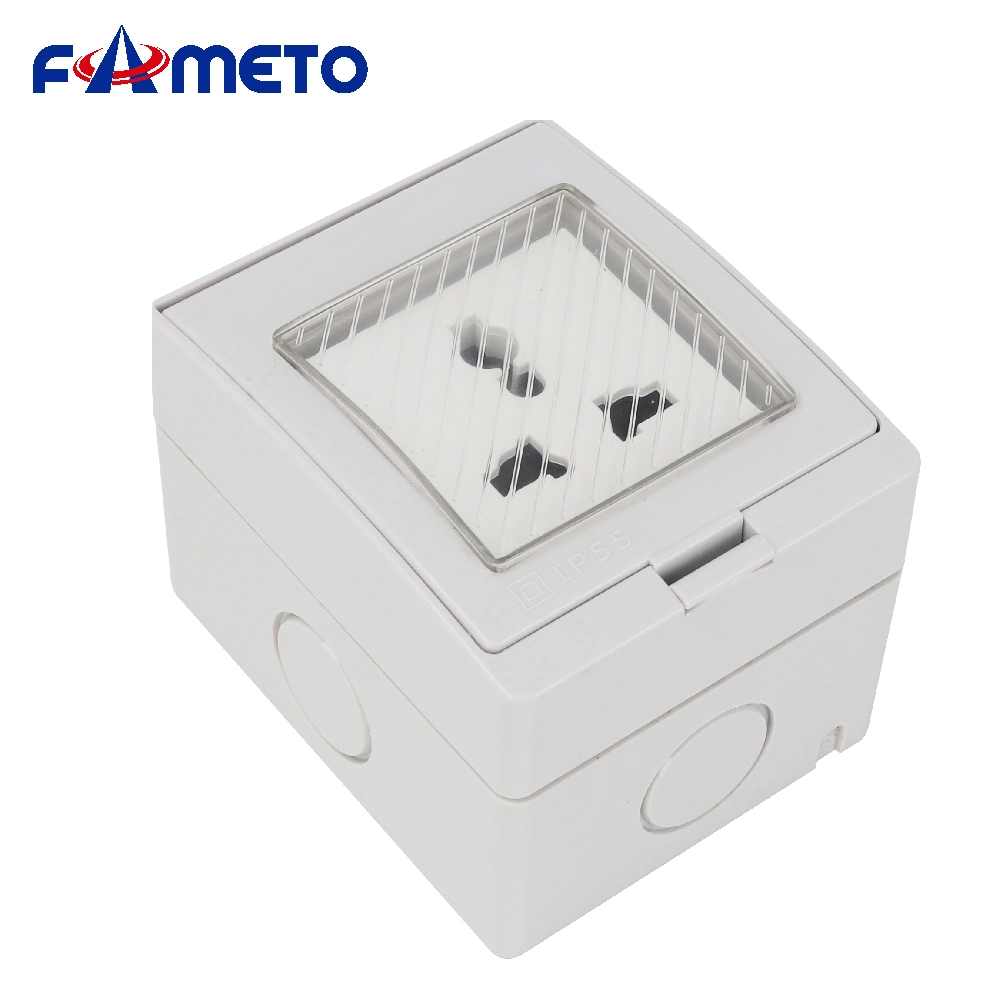 Outdoor Waterproof Multifunctional Three-Pin Socket IP55 ABS Plastic