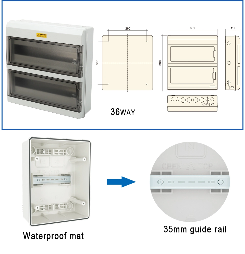 At4way Plastic Distribution Box IP67 Outdoor Waterproof Photovoltaic Wiring PC Fire Protection