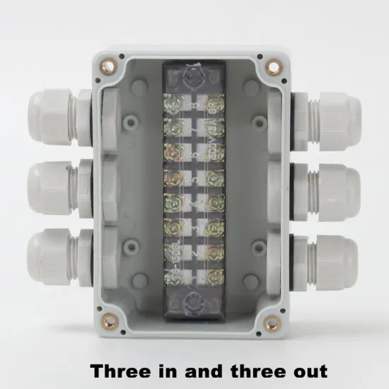 3 in and 3 out 15A 400V 8way Outdoor Waterproof Junction Box Tb1508 CE IP67