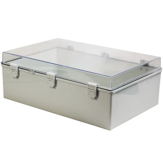 600*400*220mm PC Flame Retardant Material Transparent Plastic Distribution Box Photovoltaic Box