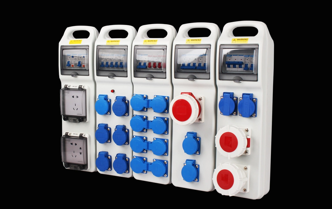 Red Portable Power Supply Access Box Single Phase 220V 3-Pin Socket IP66 Outdoor Waterproof and Fireproof