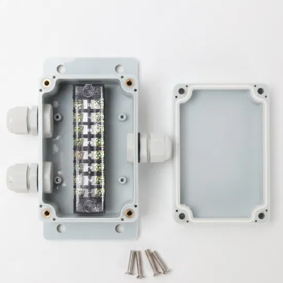 Outdoor Waterproof Cable Distribution Box 100*68*50mm One in and Two out ABS Plastic 15A 8 Circuit