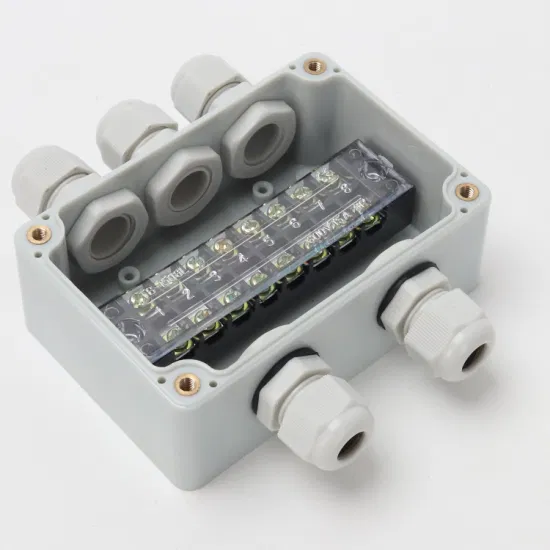 Two in and Three out 3.9*2.7*2inch Outdoor Power Supply Wire Distribution Box ABS Plastic Material Gray