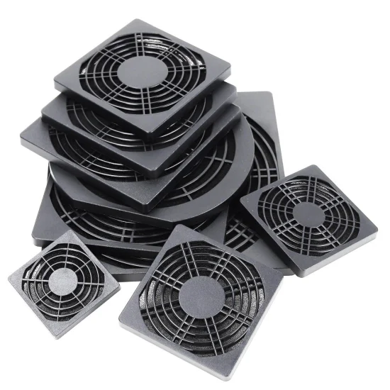 Axial Fan Filter 172mm*172mm Rotundity ABS Plastic Black Fan Guard