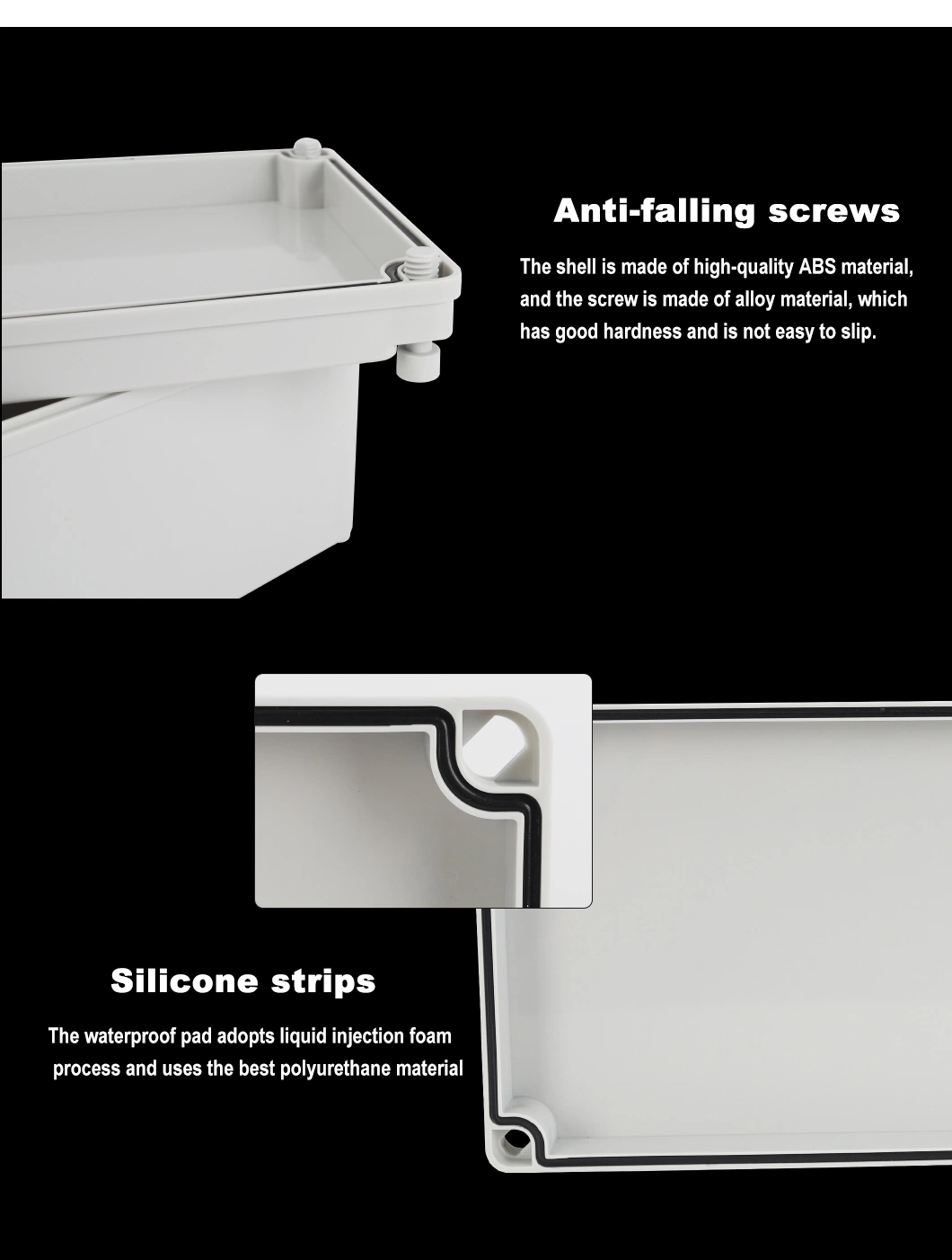 Outdoor Waterproof Junction Box 95*65*55mm ABS Plastic Factory Direct Sales