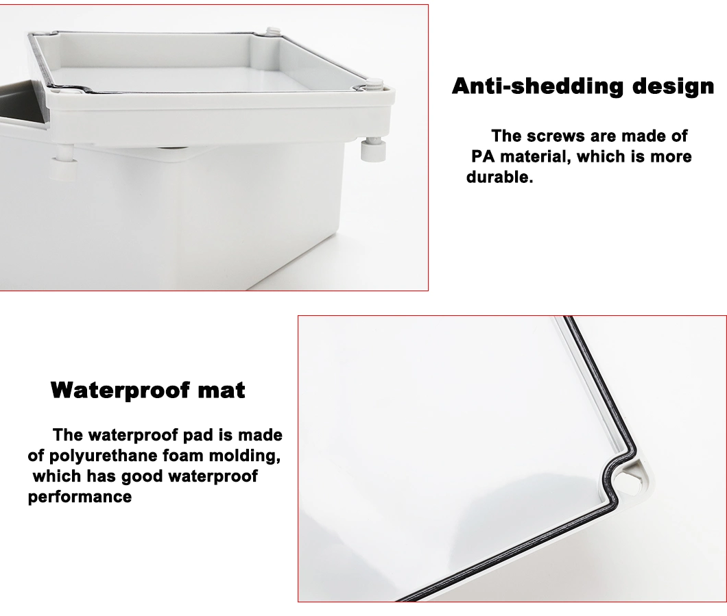 Source Factory 110*80*85mm Light Gray Plastic Screws Waterproof and Dustproof Insulated Protective Case Junction Box