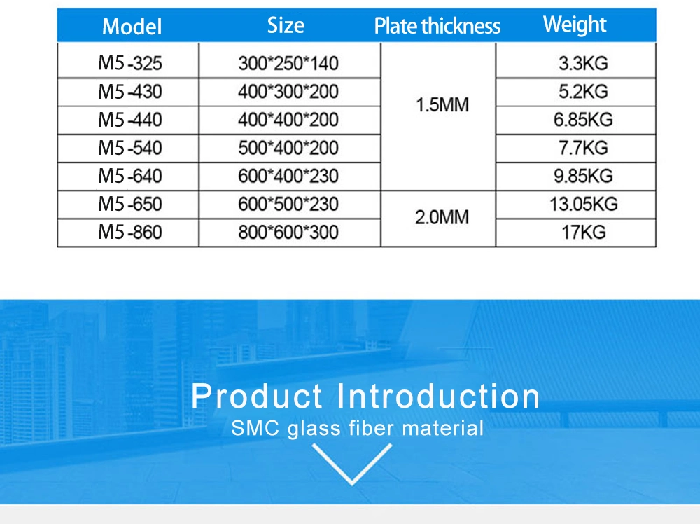 Oversized Equipment Power Control Box 800*600*300mm Fiberglass Distribution Box IP65
