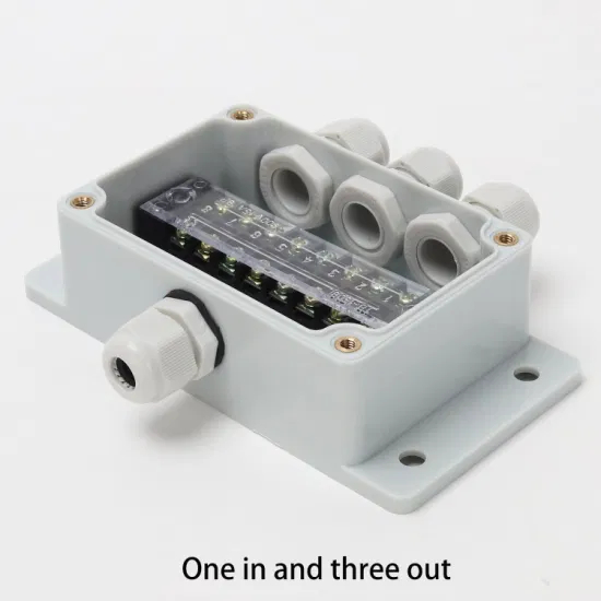 One in and Three out 15A 8way Waterproof Wire Docking Box ABS Plastic Pg9 Nylon Connectors 4-8 Square Wires