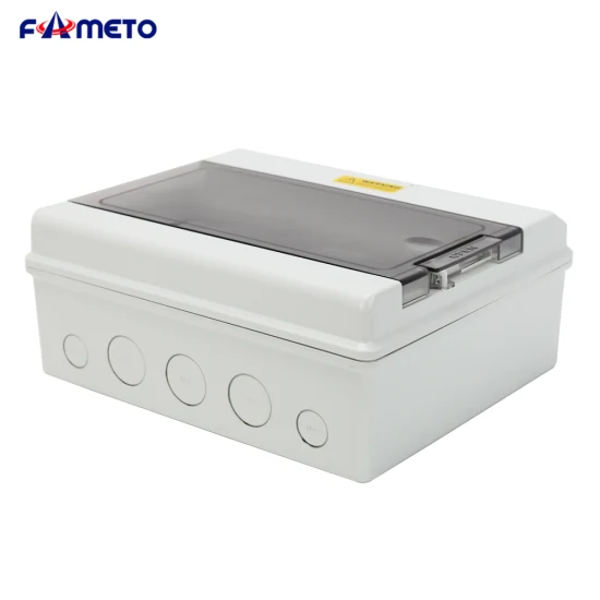 at-12 Outdoor Plastic Waterproof Distribution Box IP67 CE Copper Bar Wiring Electrical Installation Available