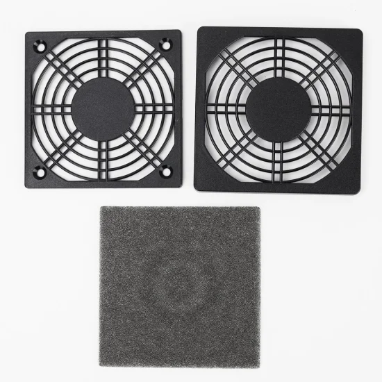 Axial Fan Filter 172mm*172mm Rotundity ABS Plastic Black Fan Guard